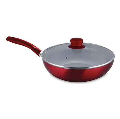 Genérico - Wok Antiadherente Montecarlo C/Tapa 30 Cm. Salteados. Cocina Color Rojo