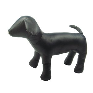Ioensy - 1Pc Perro Maniquí Pu Cuero Posición De Pie Para Exhibir Juguetes Para Perros Negro M