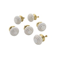 Pomo De Gres Cerámico Dritz Home 47030A Blanco (6 Piezas)