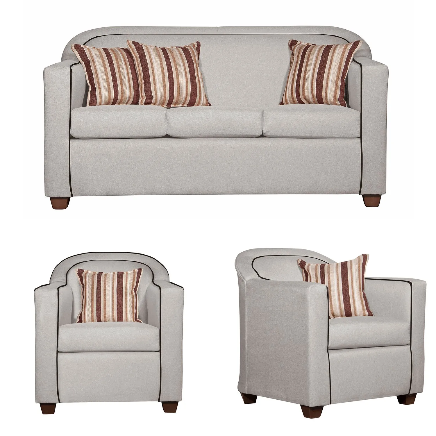 Ruzam Mobel - Juego De Living 3-1-1 Zafiro Crudo