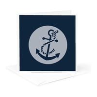 3Drose - Tarjeta De Felicitación 3D Con Forma De Ancla Náutica Azul Marino, 15 X 15 Cm