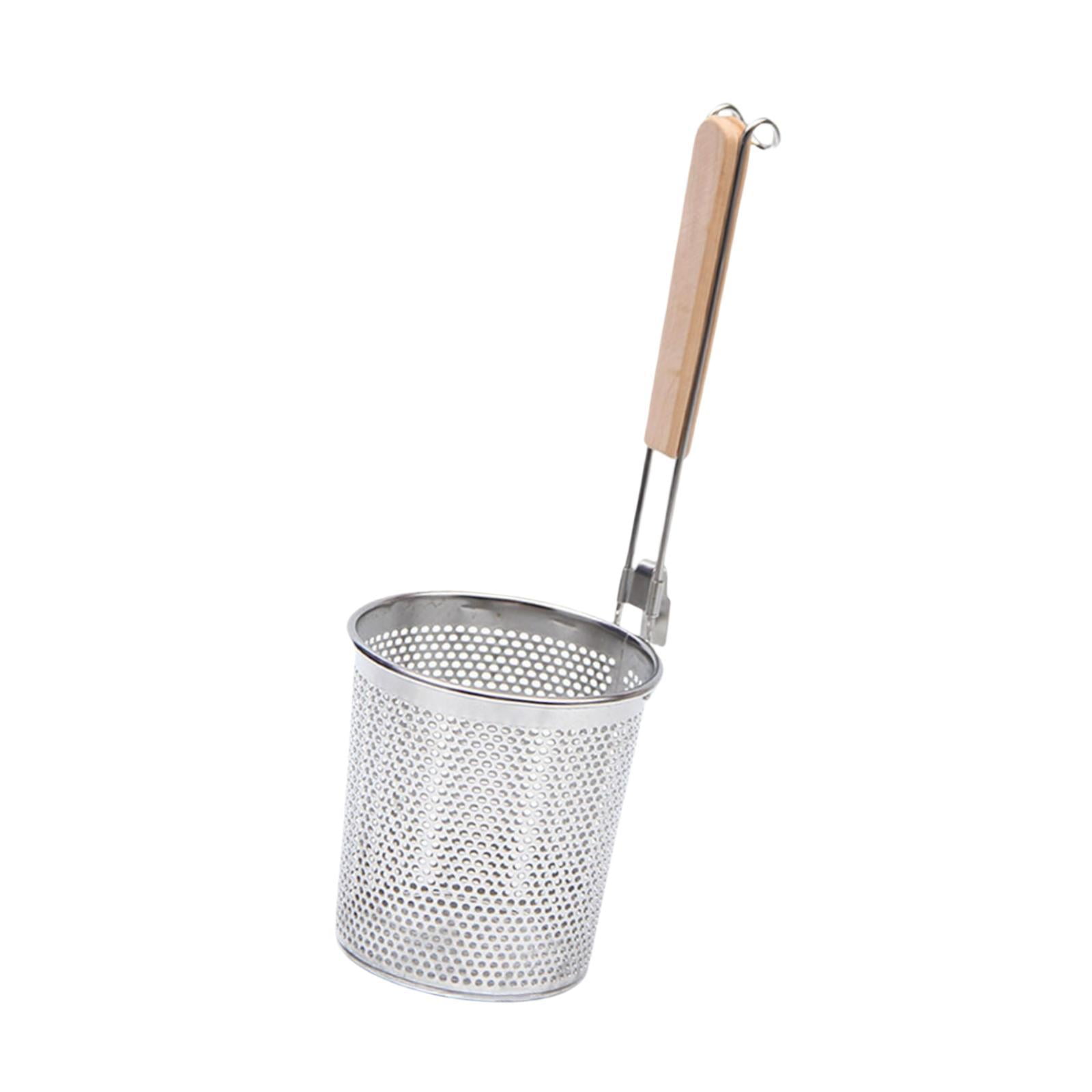 Magideal - Colador De Pasta De Acero Inoxidable, Colador De Fideos, Espumadera, Cesta De Pasta De Malla Para Patatas Fritas, Pollo, Aros De Cebolla, Restaurante, 12cm