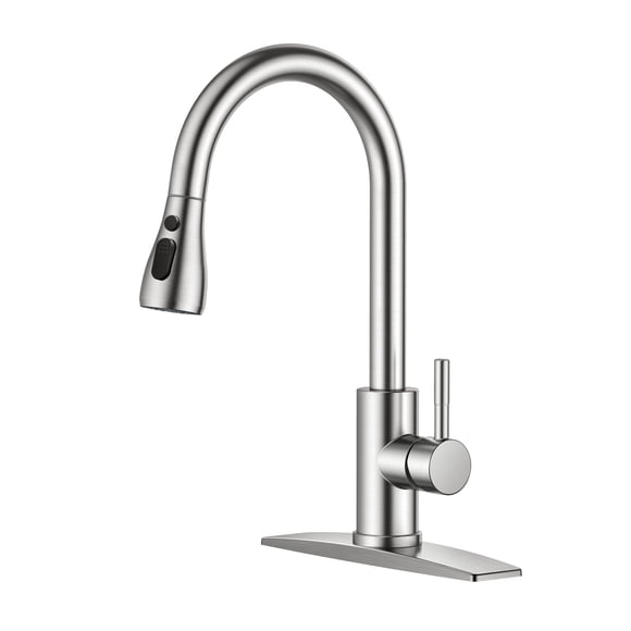 Grifo de cocina FORIOUS de níquel cepillado con rociador desplegable