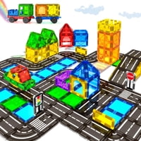 Set De Baldosas Magnéticas Para Carretera Feoxialy Con Coche Para Niños De Más De 3 Años