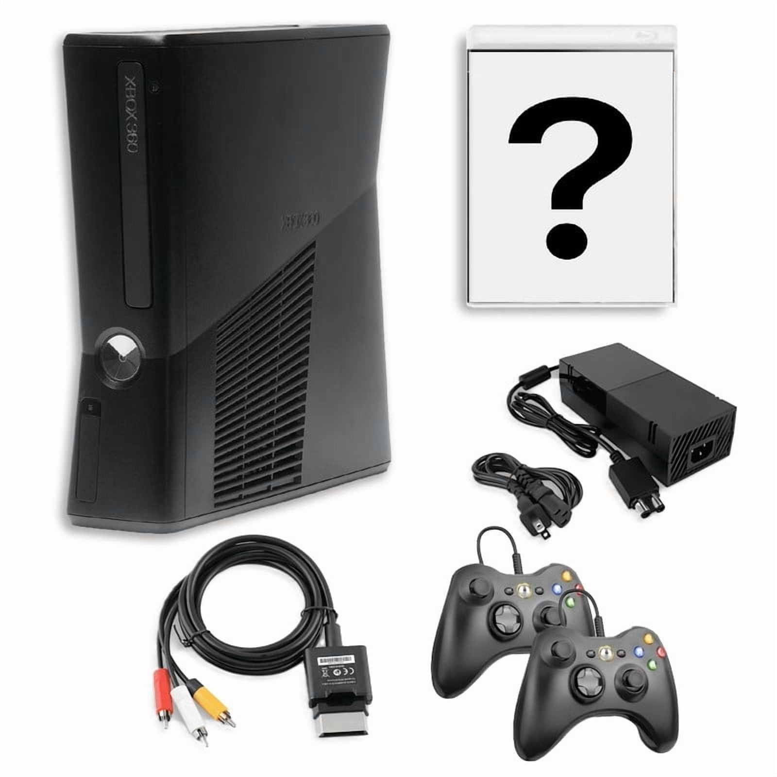 Microsoft - Consola Xbox 360 S 4gb Negra Con Juego De Regalo + 2 Controles Retrofam Negros (reacondicionado)