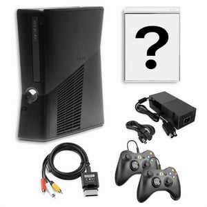 Microsoft - Consola Xbox 360 S 4Gb Negra Con Juego De Regalo + 2 Controles Retrofam Negros (Reacondicionado)