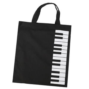 Genérico - Puro Algodón Teclas Piano Bolso De Mano Bolso De Mano Bolso De Compras Regalo Negro