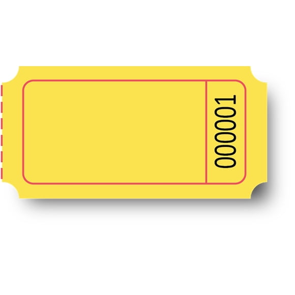 Rollo de boletos en blanco Premier Southern Ticket 1 x 2 cm, amarillo, 2000 piezas