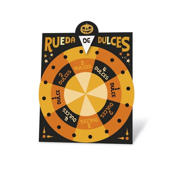 Ruleta de Dulces de MDF Naranja y Negra 35 x 27 cm Halloween - Frank & Mortis