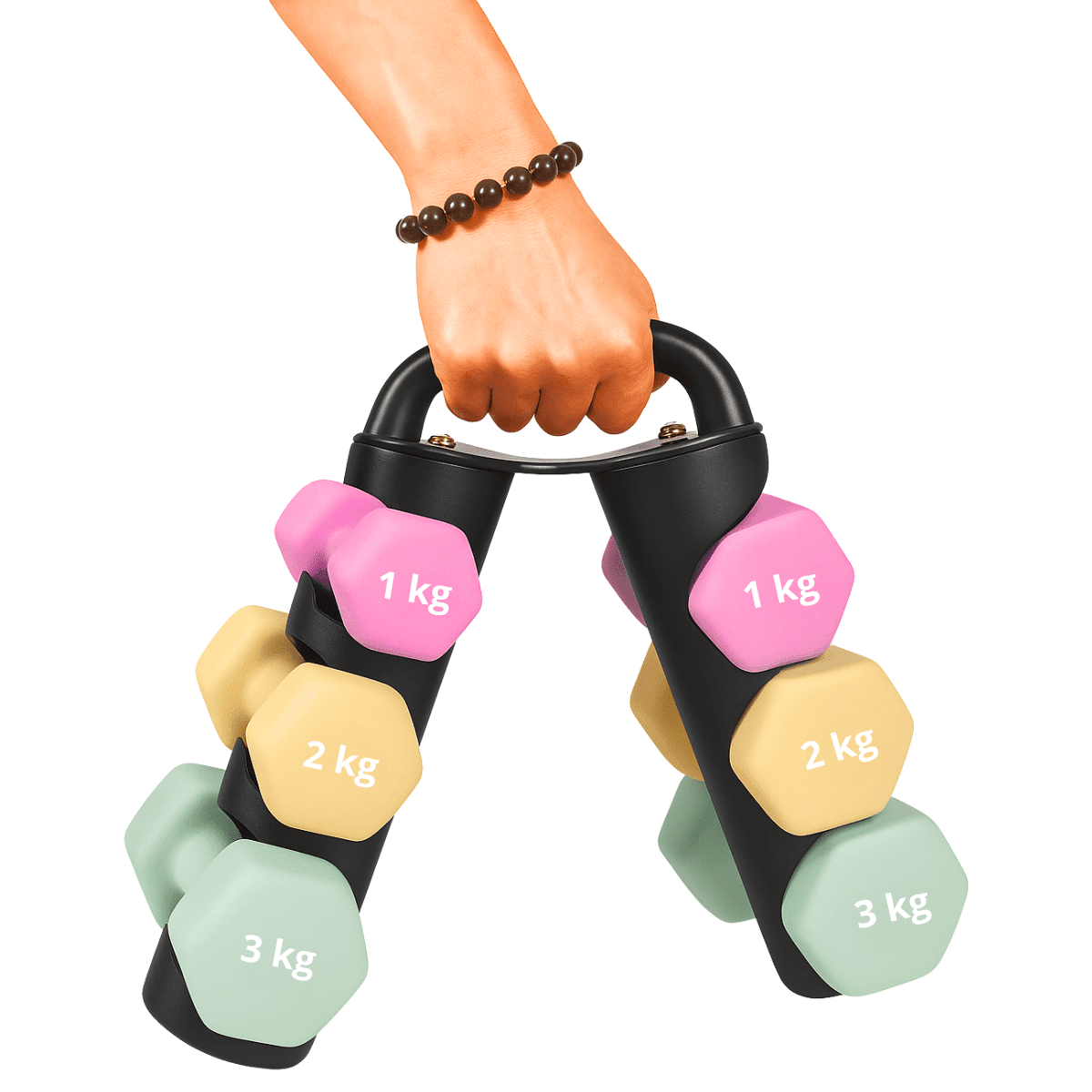 Linea Sport - Rack Organizador Para Mancuernas Vinilo Con Capacidad De 12 Kg