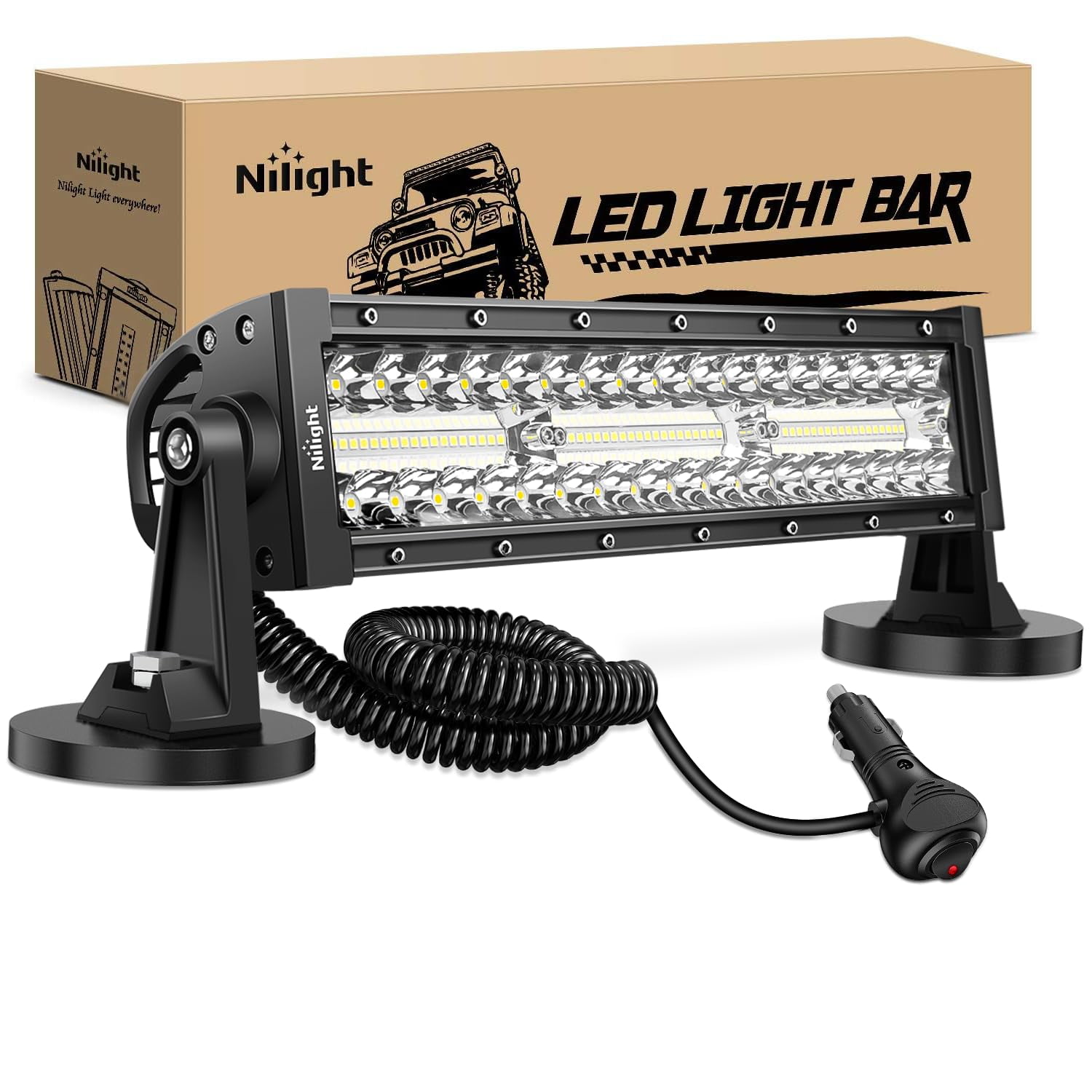 Barra De Luces Led Nilight, 34 Cm, Triple Hilera, Spot Flood Combo