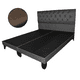 thumbnail image 1 of Base de Cama con Respaldo a Piso Super King Café Lino, 1 of 2