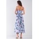 thumbnail image 4 of Vestido Midi con Estampado Floral, sin Mangas, con Lazo Ancho en la Parte Delantera, Dobladillo con Volantes y Detalle de Abertura Lateral, 4 of 5