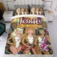 thumbnail image 4 of Josie y las Gatitas Conjunto de sábanas temático, trío de piezas, cómodo y amigable con la piel, diseño único, regalo de decoración para el hogar para familiares, amigos y fans,140cm *210cm, 4 of 6