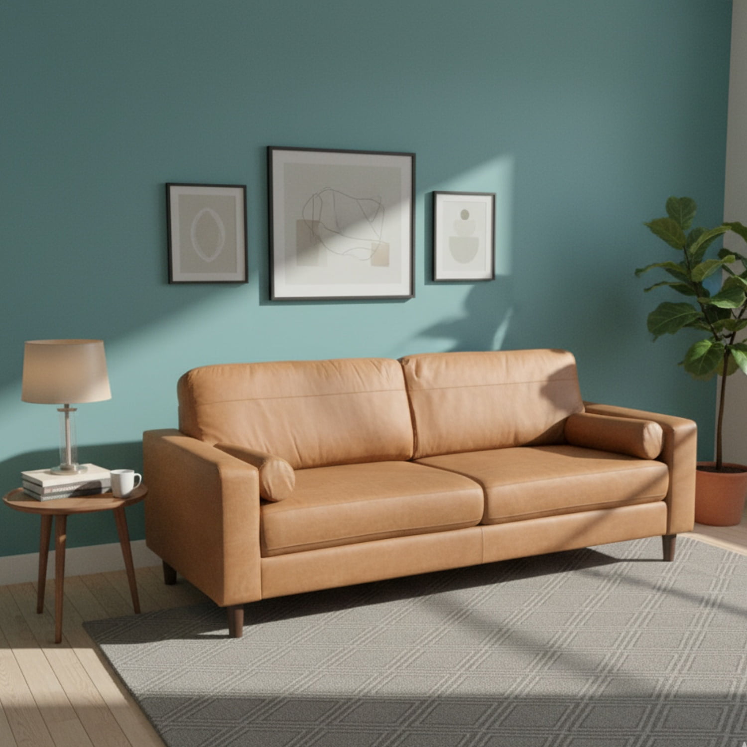 Daniels - Sofá 3 Cuerpos Lousiana Vintage Cuero Viejo Café Jg8001s