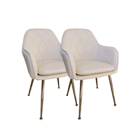 Habita2 Chile - Pack 2 Poltronas Base Dorada Velvet Lux Beige