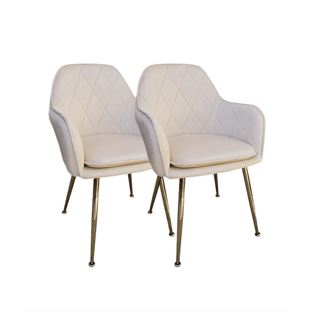 Pack 2 Poltronas Base Dorada Velvet Lux Beige