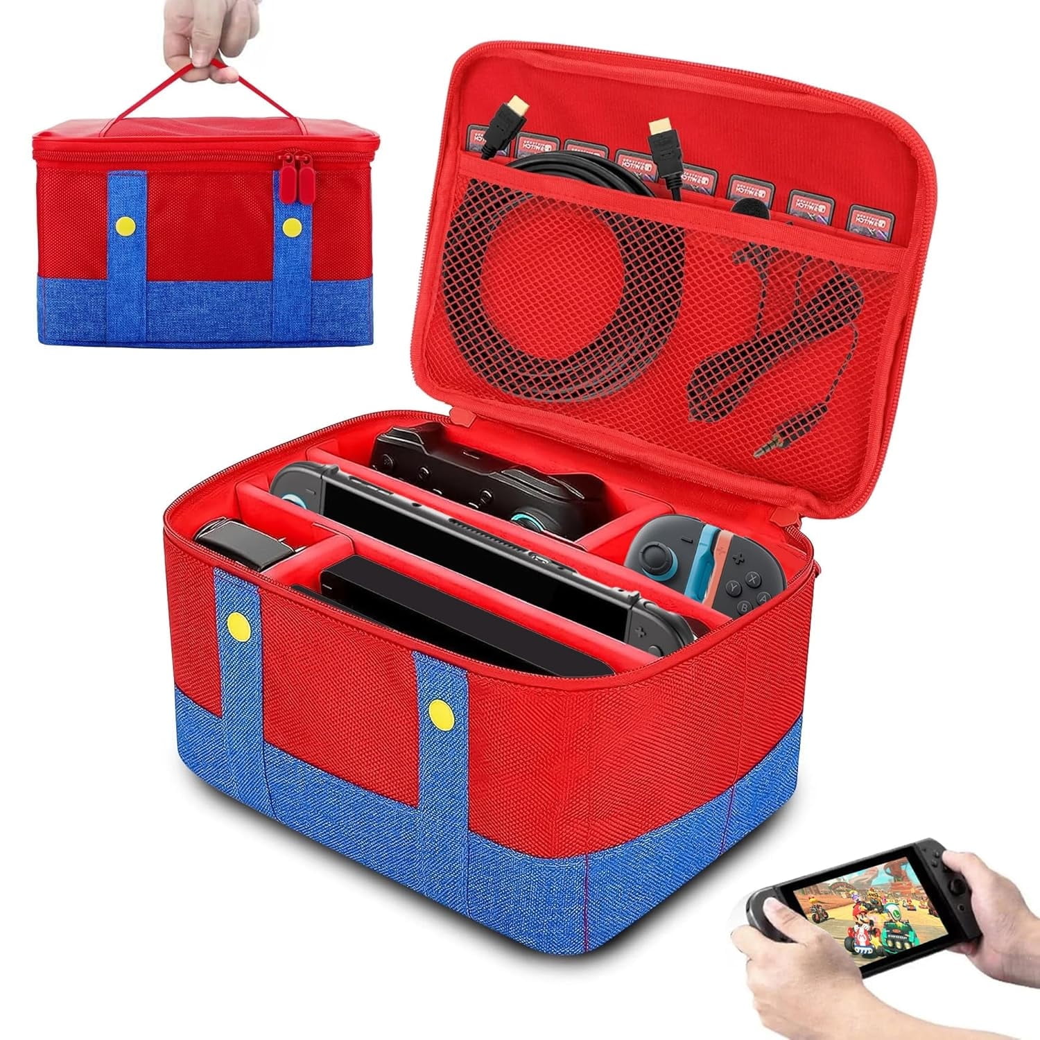 Bolso Mensajero Aaronmei Para Nintendo Switch 2 Rojo Azul