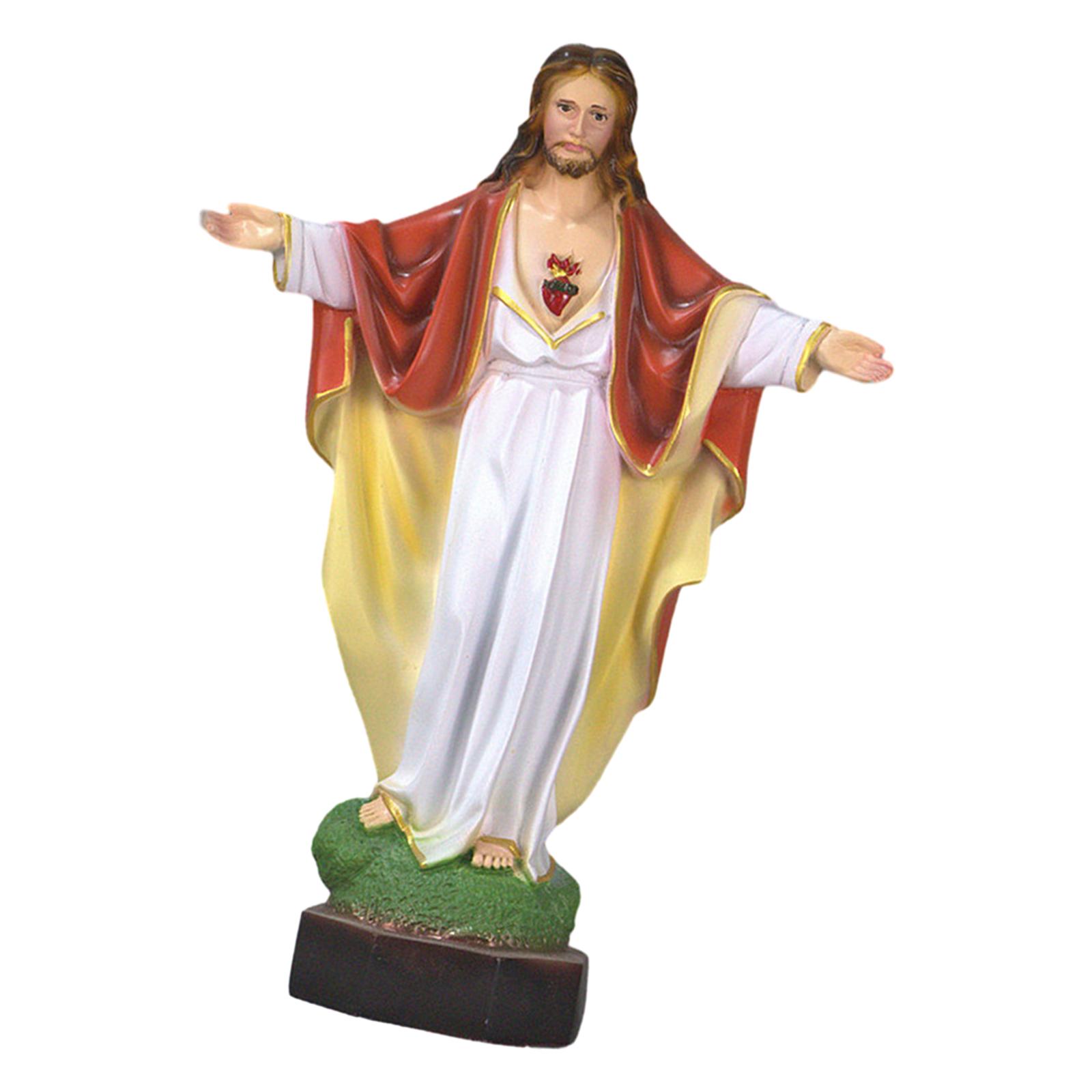 Magideal - Escultura De Figuras De Jesús, Decoración Navideña Decorativa De 30Cm, Estatuilla De , Estatua Católica Para Gabinete, Sala De Estar, Chimenea