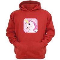 Genérico - Polerón Canguro Unicornio Rojo Talla M Unisex
