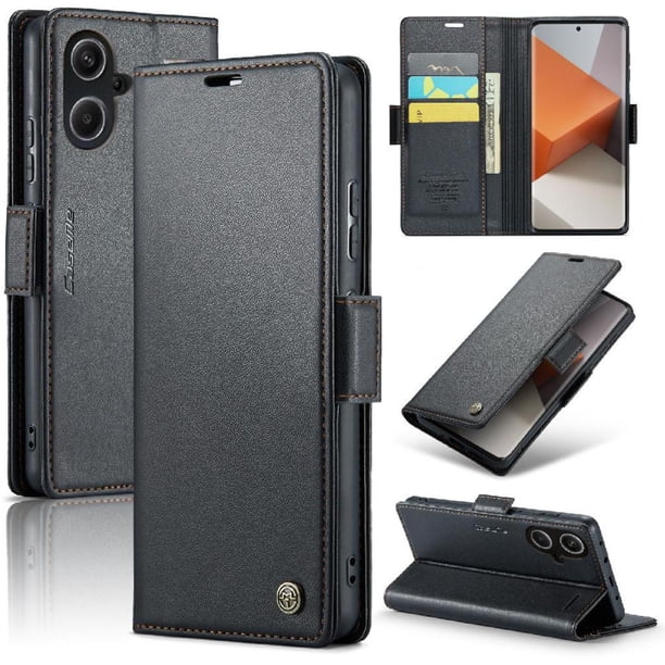 CaseMe tipo cartera Xiaomi Redmi Note 13 Pro Plus con cierre magnético, RFID, tarjetero, soporte, carga inalámbrica