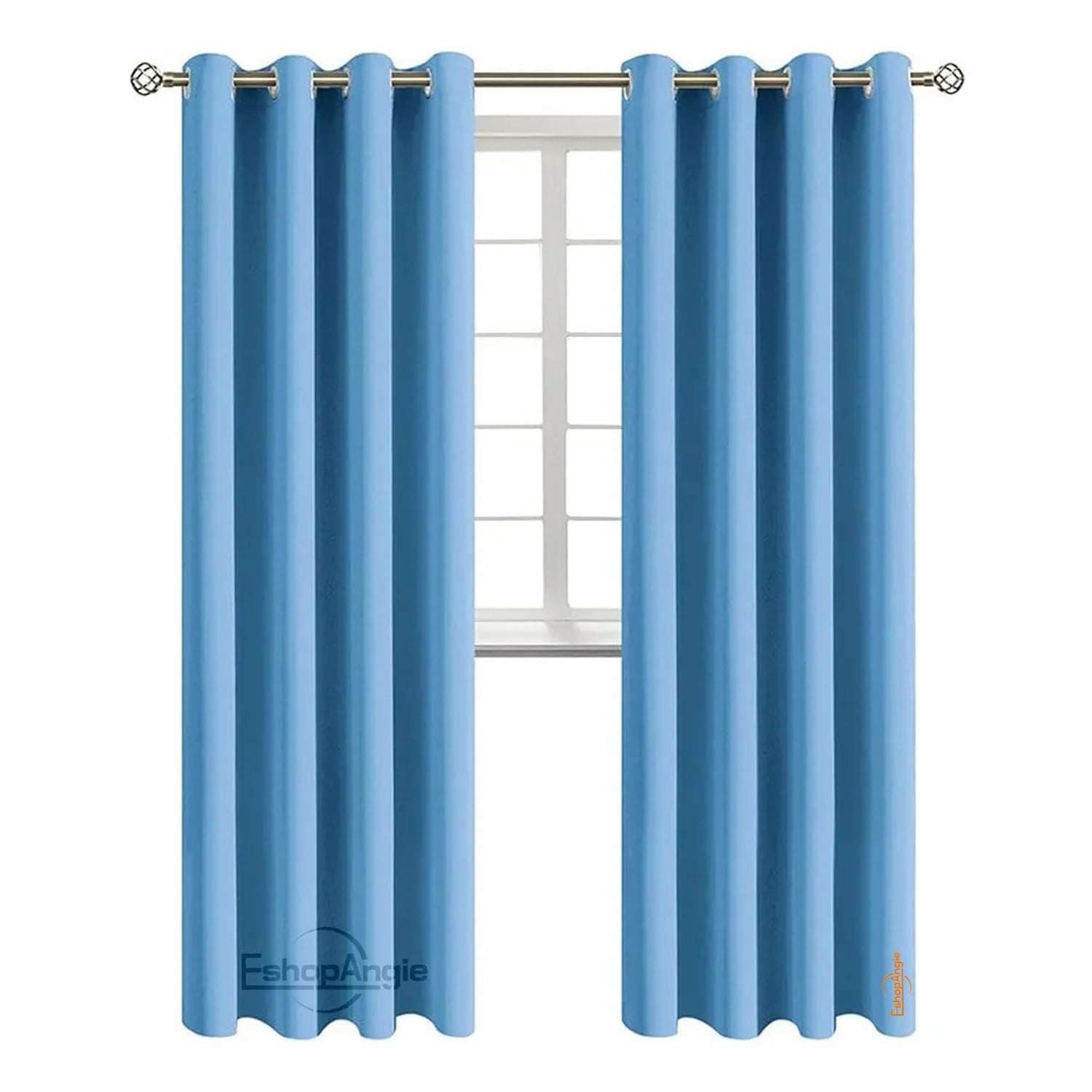 Genérico - Cortina Blackout 140x220 Cm Poliéster Azul Cielo Opaca