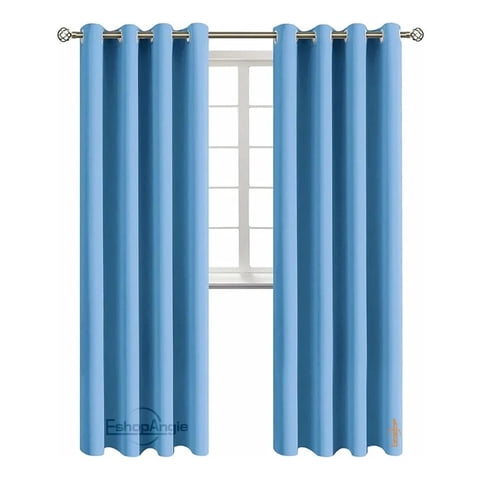 Genérico - Cortina Blackout 140X220 Cm Poliéster Azul Cielo Opaca