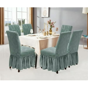 Casadeliacl - Funda Para Silla Diseño Turca Texturizado De Hojas 6 Unidad Verde Claro / Texturizado Hojas