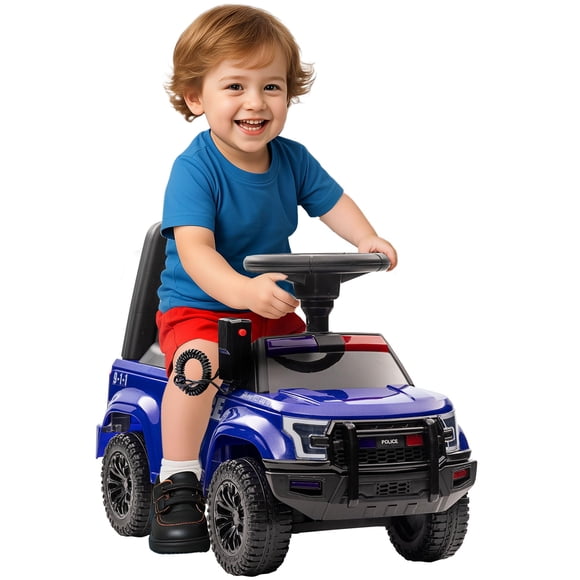 Auto montable estilo patrulla policial para niños Aosom, 18 meses a 5 años