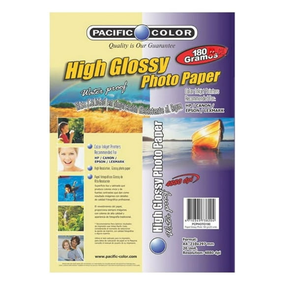 20 Hojas Papel Fotográfico Glossy 180grs A4 - Ps