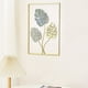 thumbnail image 1 of 3pcs Mounted Metal Wall Decor, Thick Minimalist Metal Wall Art, Modern Metal Leaf Wall Hanging, Suitable For Sofa Backdrop Bedroom And Living Room, Golden Classic Style, No Frame, 17.3x 11.8 Inches, 1 of 5