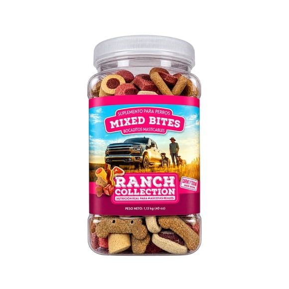 Snack Para Perros Ranch Collection Mixed Bites Pote 1.13 Kg.