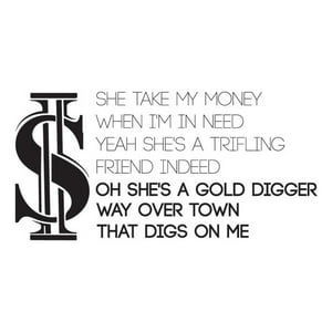 Rienda Libre Graphics - Decomural Kanye West Gold Digger Song Lyrics Ws-40959