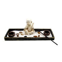 Genérico - Monje Jardin Niño Budha C/Accesorio 31X12X11Cm