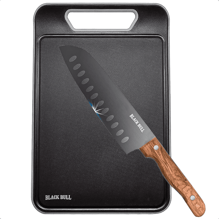 Genérico - Set Tabla De Picar+cuchillo Santoku Cuchillo Carnicero Tabla