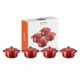 thumbnail image 1 of Mini Cazuelas Le Creuset de Gres, Juego de 4, 237 ml, Color Cereza, 1 of 4