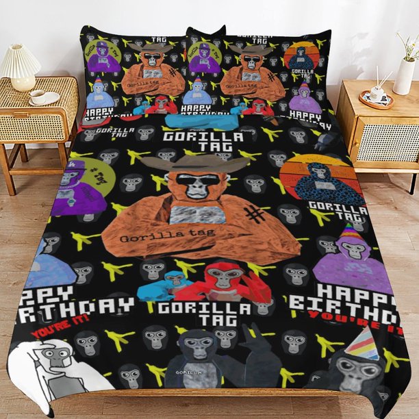 Gorilla Tag Bedding Set Duvet Cover Comfortable and Lightweight Cartoon Bedding 3 Piece Bed Set