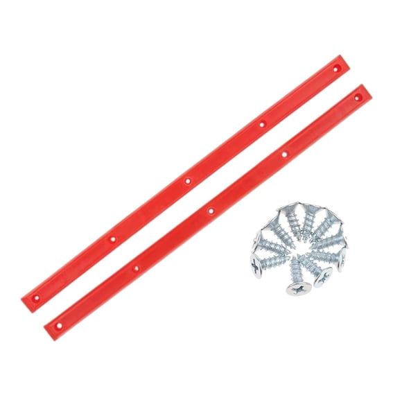 1 Par de Rieles para Monopatín Longboard, Protección con 1 Tornillos de Montaje, Accesorios para Monopatín de Surf Al rojo