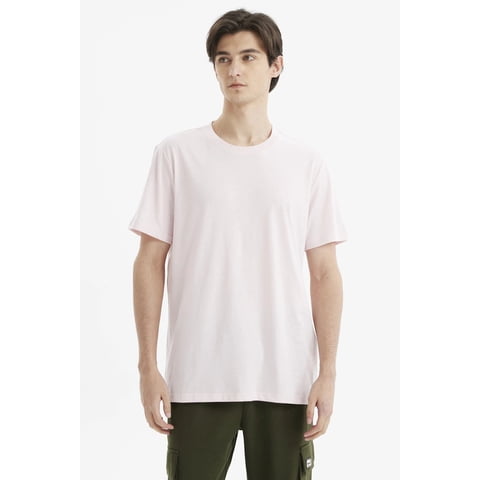 Fashionspark - Polera Hombre Long Fit Básica Rosado Claro- Ll