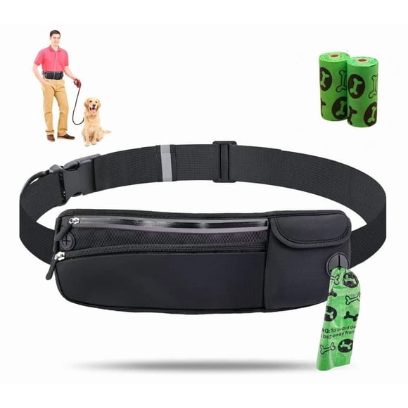 Riñonera para Pasear Perro DR. HEALTH Negra Reflectante