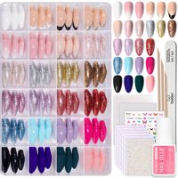 Beetles Gel Polish - Kit Press On Nails Con Forma De Escarabajos, 720 Unidades, 24 Colores, Con Pegamento Y Pegatinas