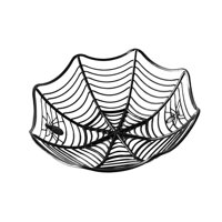 Bothyi - Bandeja Para Servir Golosinas Estante Para Café Para El Hogar Decoración Cesta De Telaraña De Halloween Negra