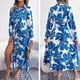 thumbnail image 4 of Vestido largo elegante informal de verano y primavera con botones y manga larga para mujer, tipo cárdigan, para cubrirse, con estampado floral, tallas M-XXL., 4 of 5