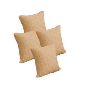 Genérico - Pack De 4 Fundas De Cojin Serie Abanico 45X45 Cm Café