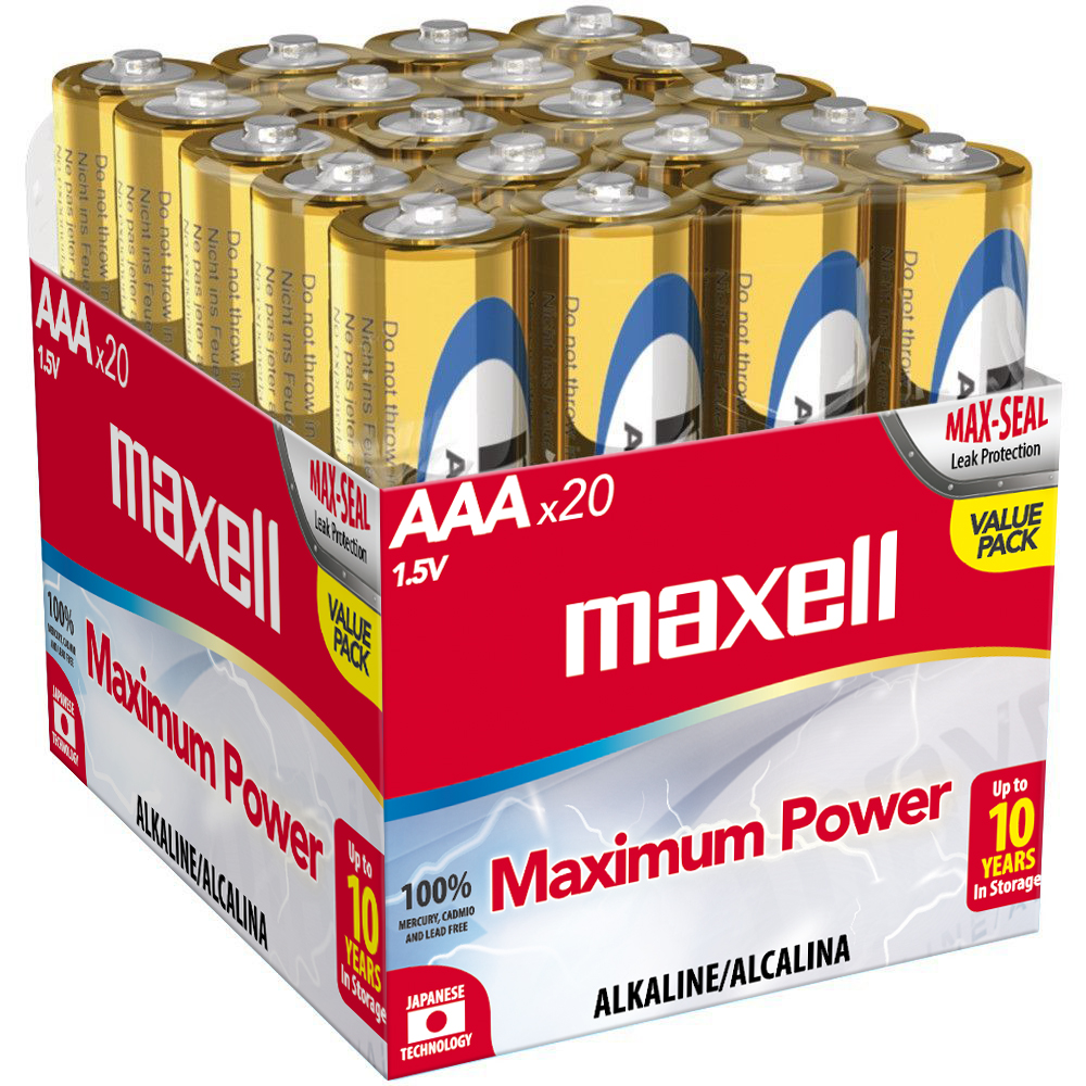 Maxell - Pilas Alcalinas Aaa Pack De 20 Uni