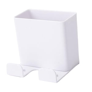 Magideal - Soporte De Teléfono Montado En La Pared, Soportes De Teléfono De Montaje En Pared Adhesivos Caja Organizadora De Carga De Enchufe De Teléfono Móvil De Blanco