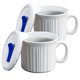 thumbnail image 1 of Tazas de cerámica para comida CorningWare, 600 ml, paquete de 2 con tapas ventiladas, 1 of 5