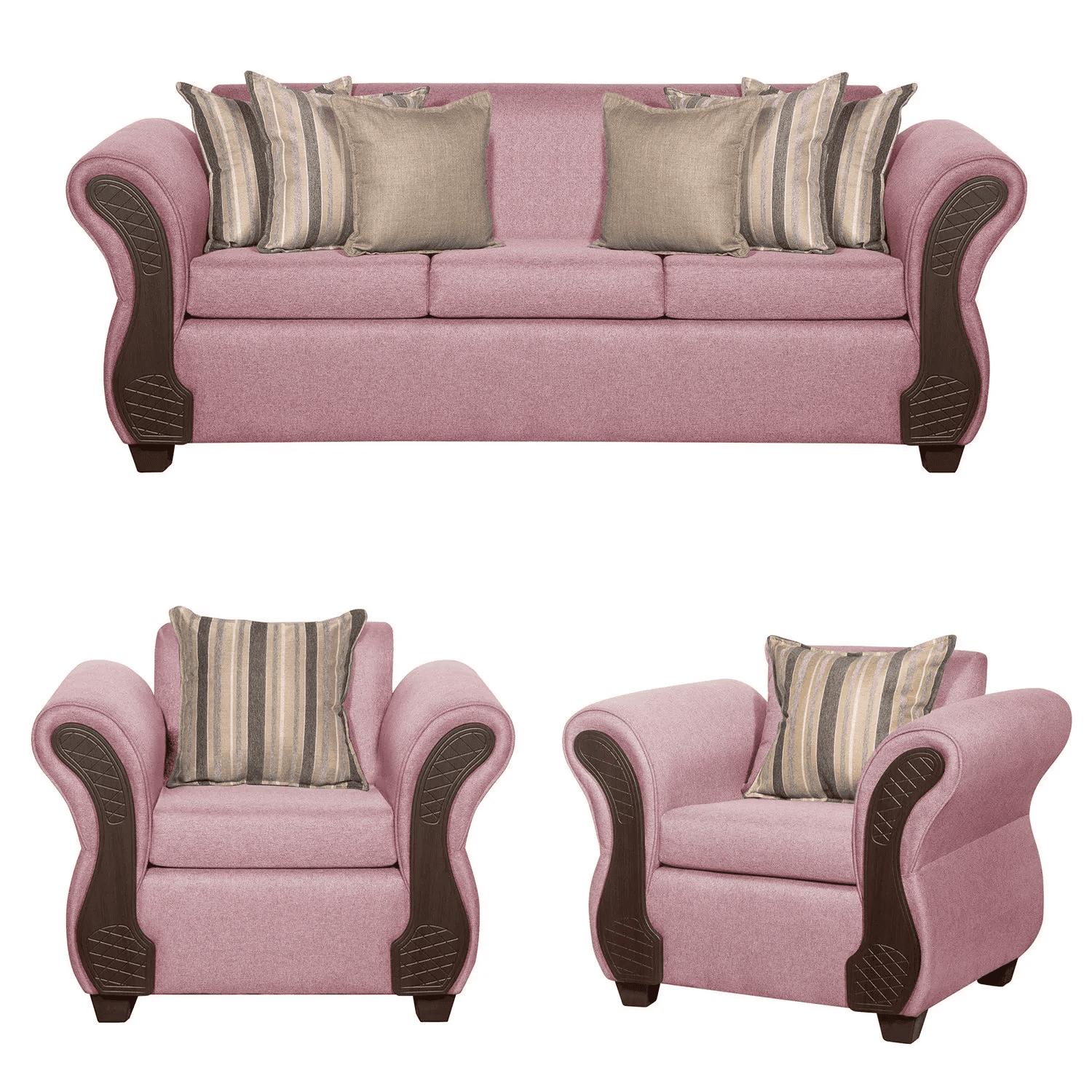 Ruzam Mobel - Juego De Living 3-1-1 Marsella Palo Rosa