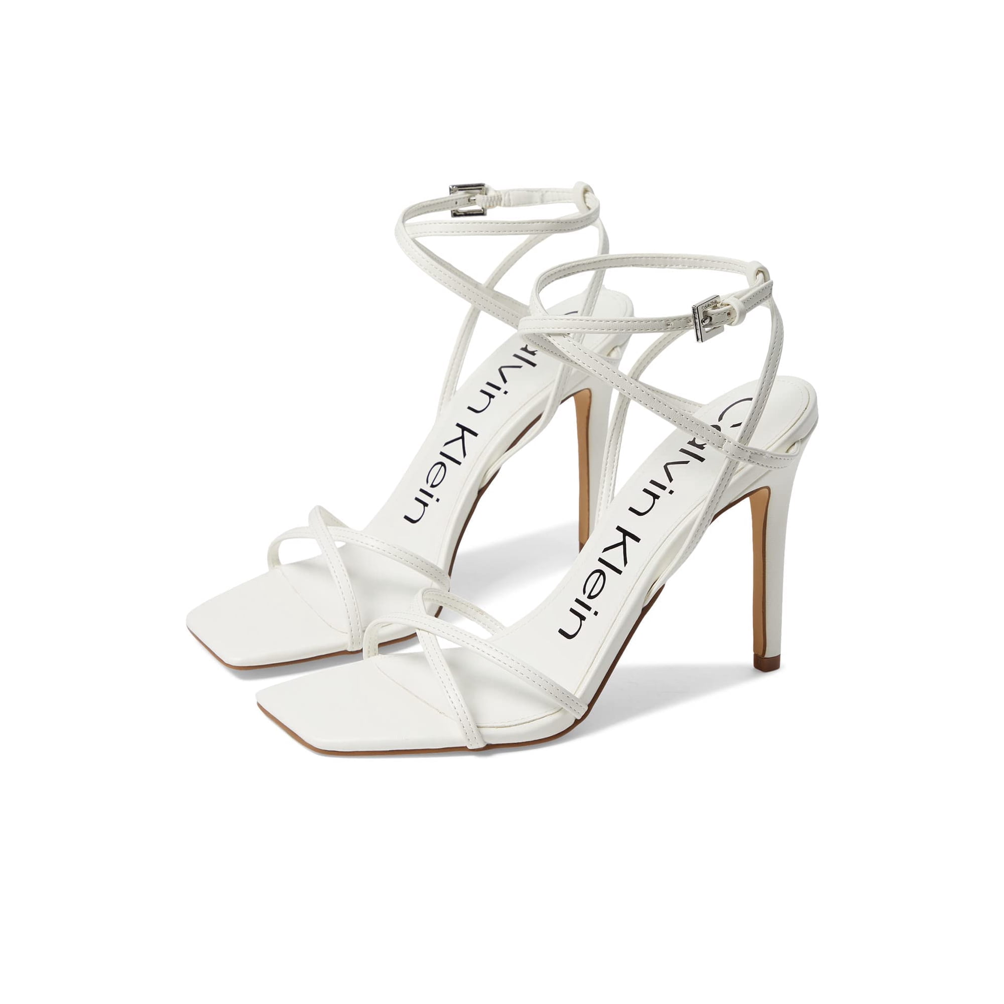Zapatos Calvin Klein Tegin - Sandalia Con Tacón Para Mujer, Color Blanco, Talla 11