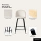 thumbnail image 5 of Pack 2 Taburetes Pisos Bar Cocina Sillas Altas Acolchado 65 cm Sora Felpa Beige, 5 of 8